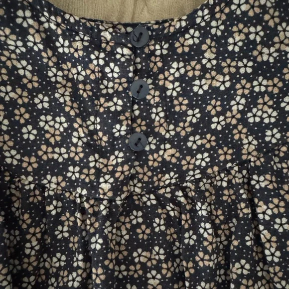 Rylee + Cru Navy and Cream Floral Romper with Headband - Picture 3 of 6